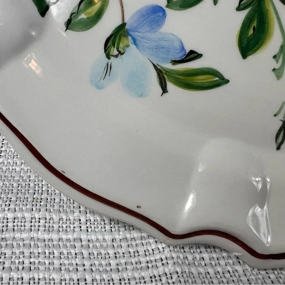 Vintage Antonio Zen Scultore Nove Italian Hand painted Cake Platter Pedestal